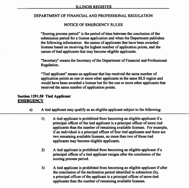 Illinois Dispensary License Application 2021